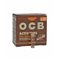 OCB Activ Tips Slim Unbleached 7mm - 50pcs